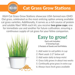 K&H EZ Mount Deluxe Bolstered Window Kitty Sill Cat Perch with Cat Grass Grow Station